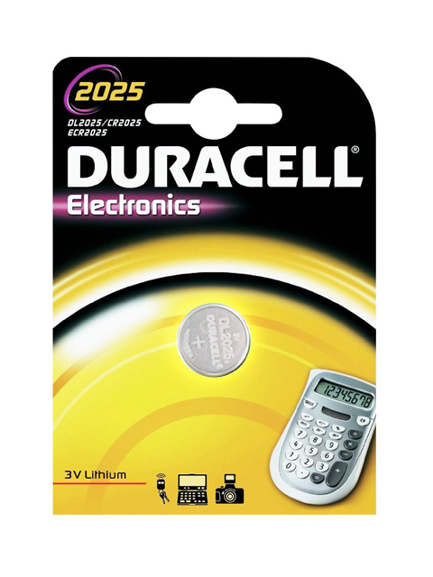 Батарейка литиевая (таблетка) Duracell CR2025 (1шт) блистер, кор. (10 уп)