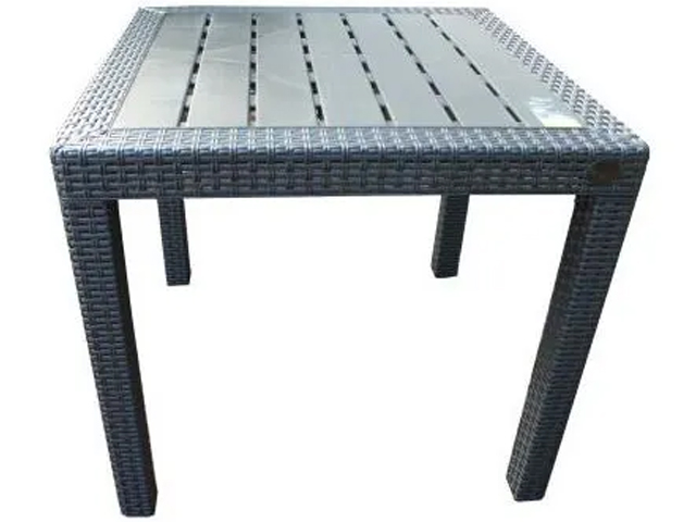 Стол Rattan 789х789х701мм, горький шоколад, пластиковый малый