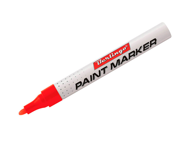 Маркер-краска Berlingo "Uniline PA400", 2-4 мм, для всех видов поверхностей, нитро-основа, красный