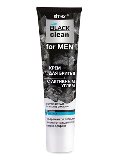 Крем для бритья  Витэкс FOR MEN  Black clean с активным углем 100 мл.