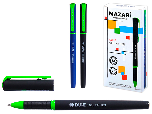 Ручка гелевая Mazari "DUNE" 0,5 мм, корпус пластиковый с покрытием soft, синяя