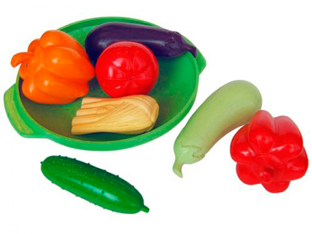 Игровой набор Пластмастер "Овощное ассорти" 7 предметов, в сетке