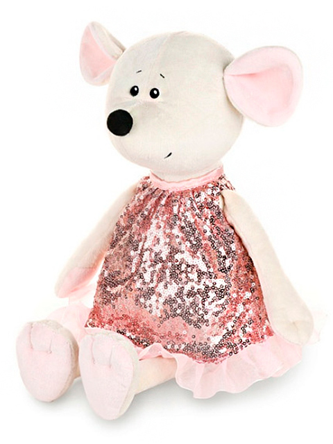 Игрушка мягкая Maxi Toys "Мышка Мила в розовом платьице" 21см