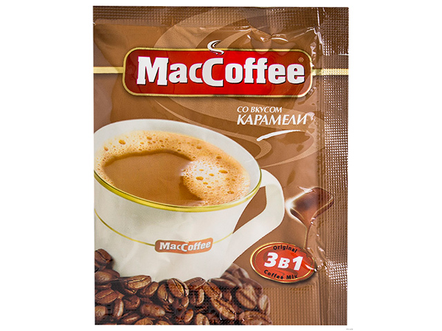 Напиток кофейный растворимый "MacCoffee" 3в1 - со вкусом Карамели 18г