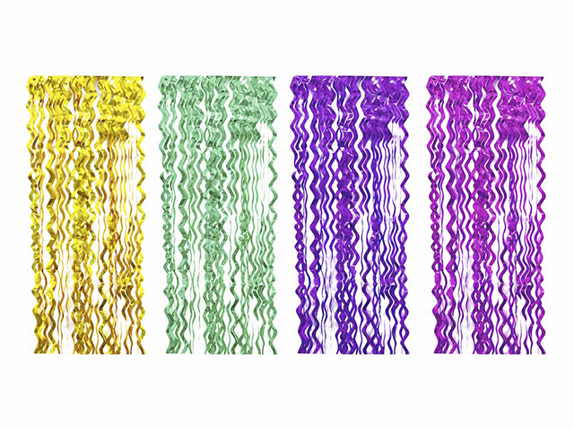Дождик СНОУ БУМ 15х100см ПВХ волнистый, матовый, 4 цвета (мятный, фуксия, фиолетовый, золото)
