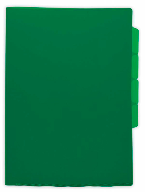 Папка-уголок А4 Бюрократ прозр. 5-ти уровнев. 0,15мм. зеленый