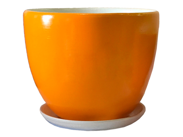 Горшок для цветов "Драже" №4 d-18 оранжев., Овал, керамика