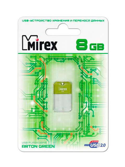 Флэш-диск MIREX 8 Gb ARTON GREEN