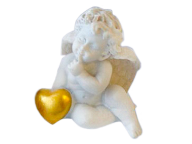 Сувенир "Ангел с сердцем" 5 см., полистоун