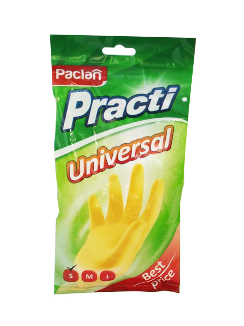 Перчатки резиновые Paclan Universal р-р S желтые