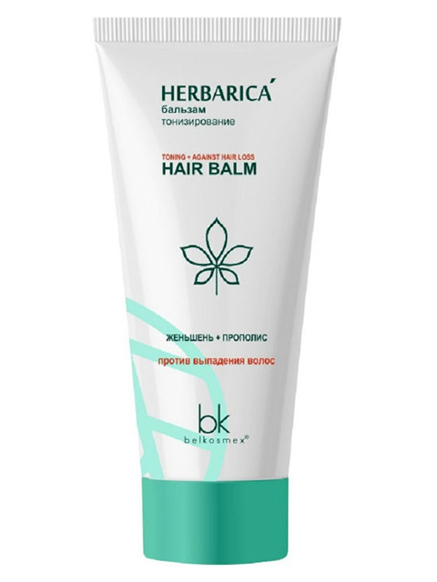Бальзам для волос BelKosmex "Herbarica. Тонизирование" женьшень+ прополис, против выпадения волос, 180г