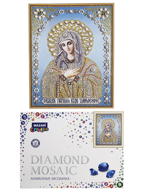Алмазная мозаика Mazari Creative "Образ Пресвятой Богородицы Умиление" 30х40 см, на подрамнике