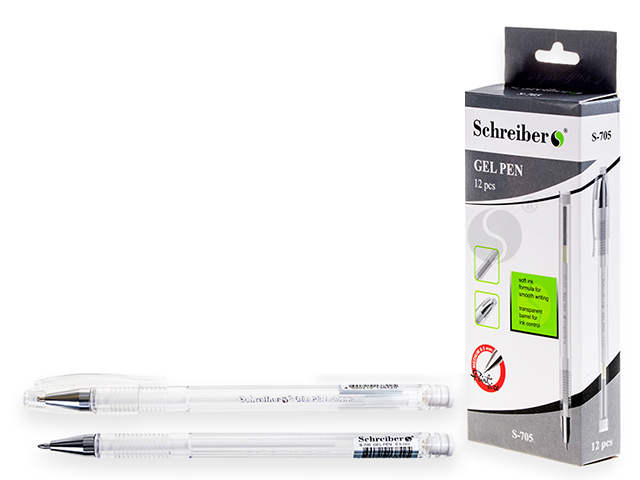 Ручка гелевая Schreiber 0,5 мм, игольч. наконечник, белая