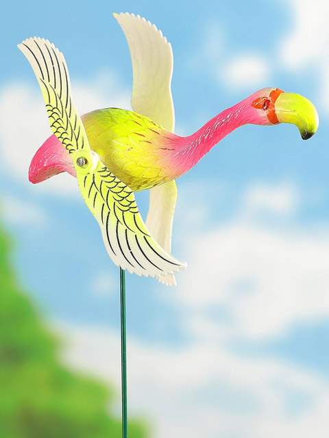 Декор садовый "Фламинго" микс с крутящимися крыльями