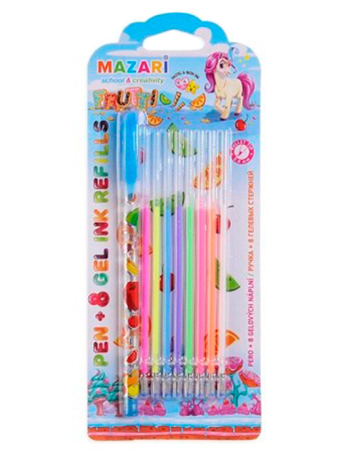 Набор Mazari "Frutty" ручка+ 8 стержней (пастель + неон)