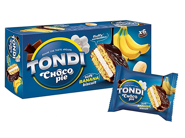Пирожное бисквитное Tondi "Choco Pie" банан 180г