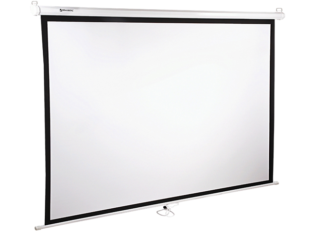 Экран проекционный BRAUBERG WALL, матовый, настенный, 150х200 см, 4:3, 236728