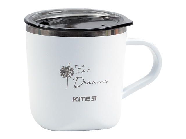 Термокружка Kite K21-324-01, 260 мл, белая