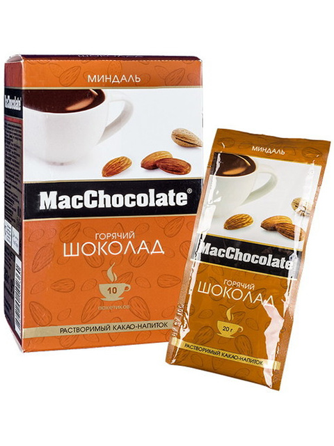 Какао напиток "MacChocolate" 20г. шоколад с ароматом миндаля