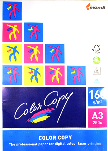 Бумага для цветной лазерной печати Color Copy (А3, 160 г/кв.м, белизна 161% CIE, 250 листов)