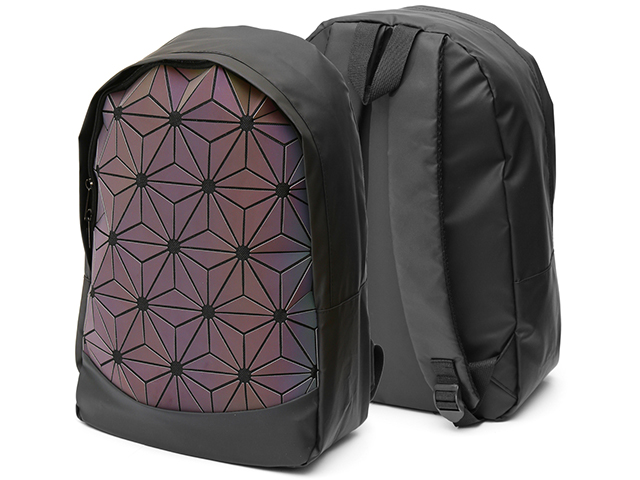 Рюкзак подростковый 41х29х14 см, 1 отделение, светоотражающий "хамелеон", черный