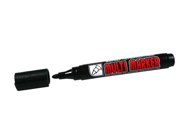 Маркер перманентный CROWN "Multi marker" 3 мм, корпус круглый, черный