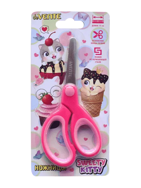 Ножницы детские deVENTE "Sweet Cats" 13cм, прорезиненные ручки