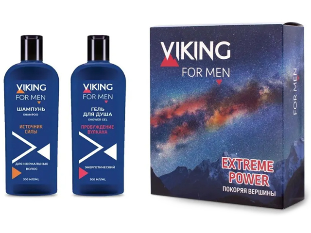 Набор подарочный "Viking Extreme Power" шампунь 300мл + гель для душа 300мл
