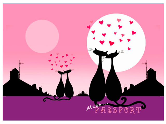 Обложка для паспорта Фора "Влюбленные кошки" ПВХ