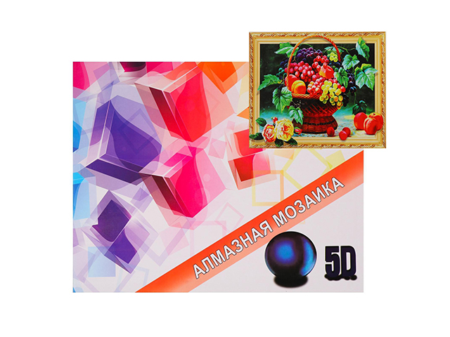 Алмазная мозаика Basir "Корзинка с фруктами" 40х30 см