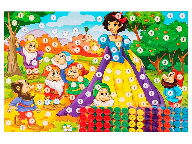 Набор для детского творчества А5 "Мозаика из пуговиц. Принцесса на прогулке"