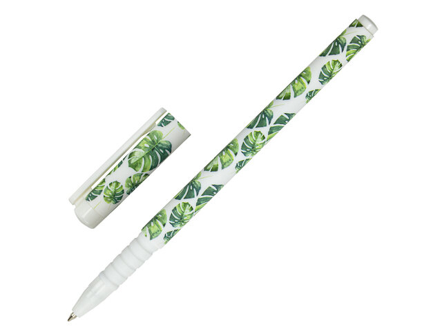 Ручка шариковая BRAUBERG SOFT TOUCH GRIP "TROPIC", СИНЯЯ, мягкое покрытие, узел 0,7 мм, 143719