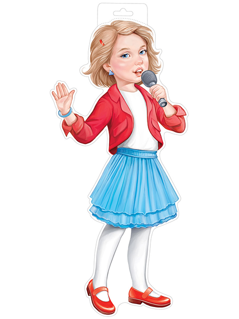 Плакат фигурный "Девочка с микрофоном" 