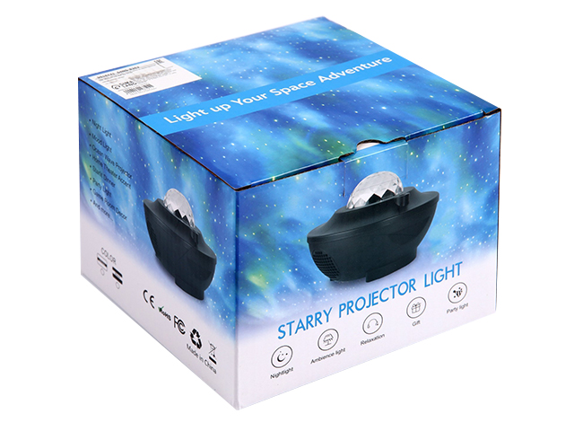 Светильник "Звёздное небо" 19х12см, лазер/проектор, USB, Bluetooth белый
