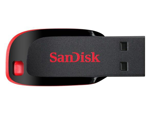 Память SanDisk "Cruzer Blade"  16GB, USB 2.0 Flash Drive, красный/черный 