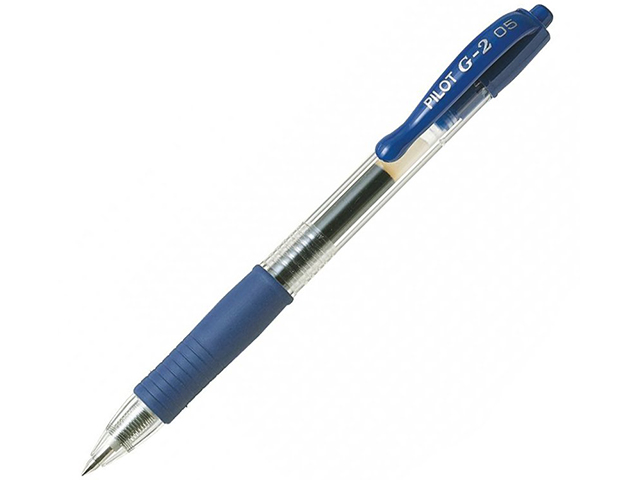 Ручка гелевая автоматическая PILOT "G-2 Extra Fine" 0,5 мм, резиновый упор, BL-G2-5-L, синяя