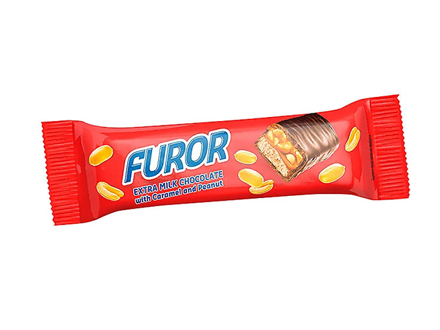 Батончик "Furor Soft caramel&Peanut" с жареным арахисом, мягкой карамелью и нугой, покрытый молочным шоколадом, 35г