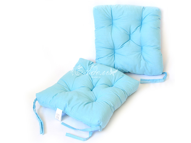 Набор подушек для стула 35х35см, 2шт, бязь, голубой