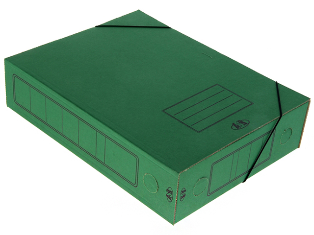 Папка архивная на резинке ASR А4 75мм зеленая