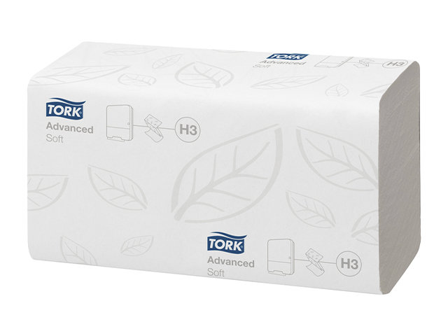 Полотенца бумажные TORK Advanced, сложение ZZ, 2-слойные 200л/пач 23х23 см белые