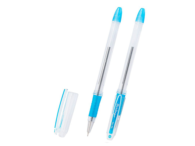 Ручка шариковая Berlingo "I-10" 0,4 мм, корпус прозрачный, синяя