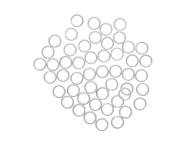 Кольцо для бус 0,9x8 мм, цвет: серебро, 50 штук в упаковке 