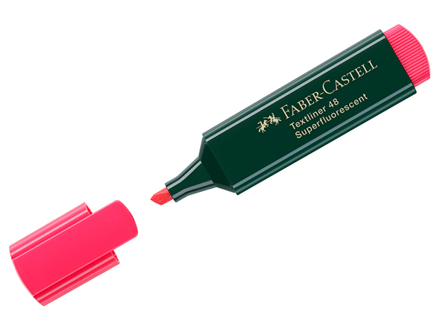 Текстовыделитель Faber-Castell "48" 1-5 мм, скошенный, красный