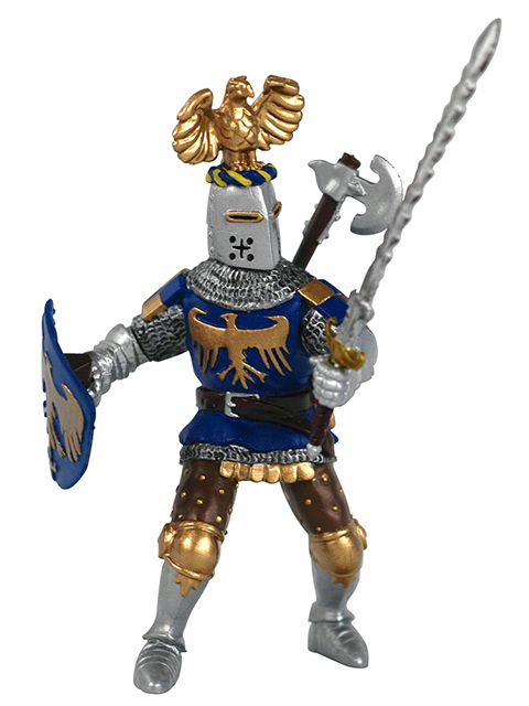 Игрушка PAPO "Рыцарь с украшением на шлеме" синий, пластик