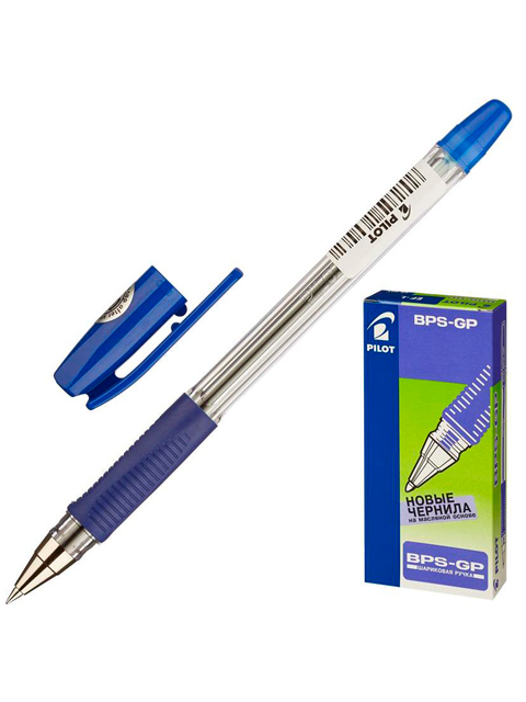 Ручка шариковая масляная PILOT "BPS-GP" EF-0,5 мм, корпус прозрачный, синяя
