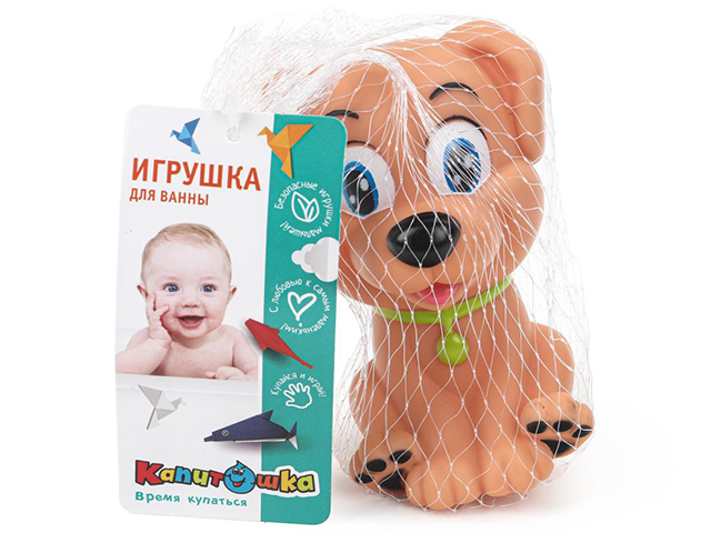 Игрушка для ванны Капитошка "Собачка" сетка