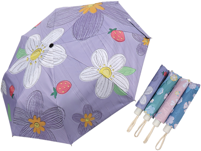 Зонт женский автомат "Цветы" R48/55, 8 спиц