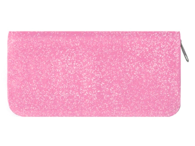 Пенал-косметичка Пчёлка "Розовый" с блестками 190х100 мм, глянец