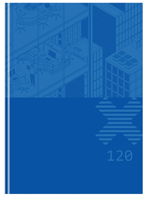Бизнес-блокнот А4 120 листов клетка БиДжи "Office time" твердая обложка матовая ламинация