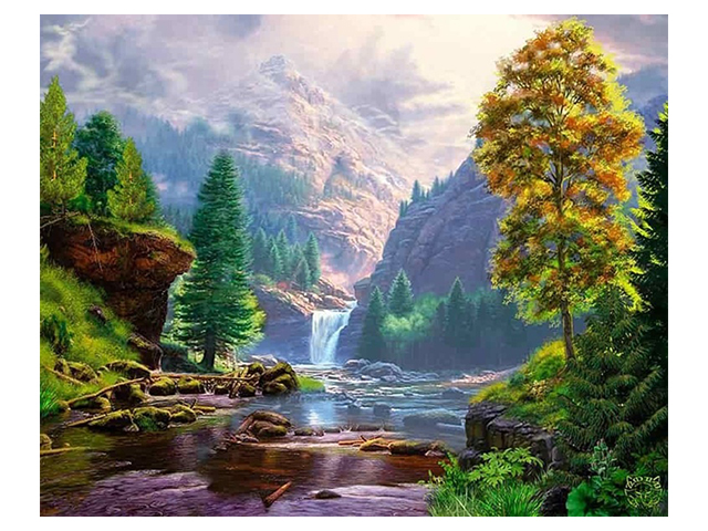 Картина по номерам Colibri "Горный водопад" 40*50см